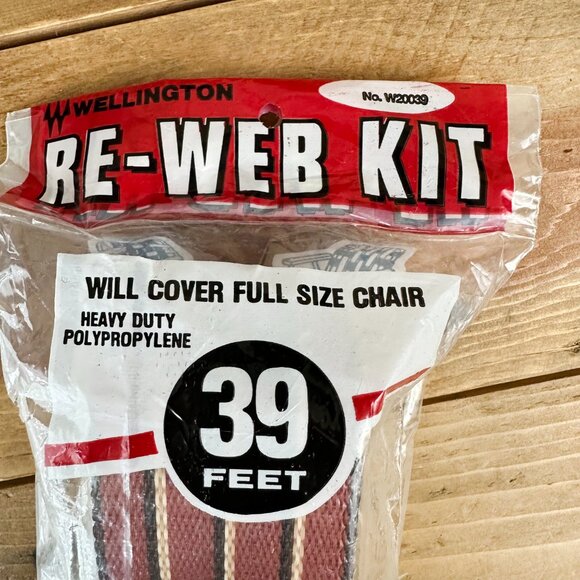 Vintage Wellington Chair Webbing Re-Web Kit Heavy Duty Polypropylene 39 FT - Picture 3 of 7